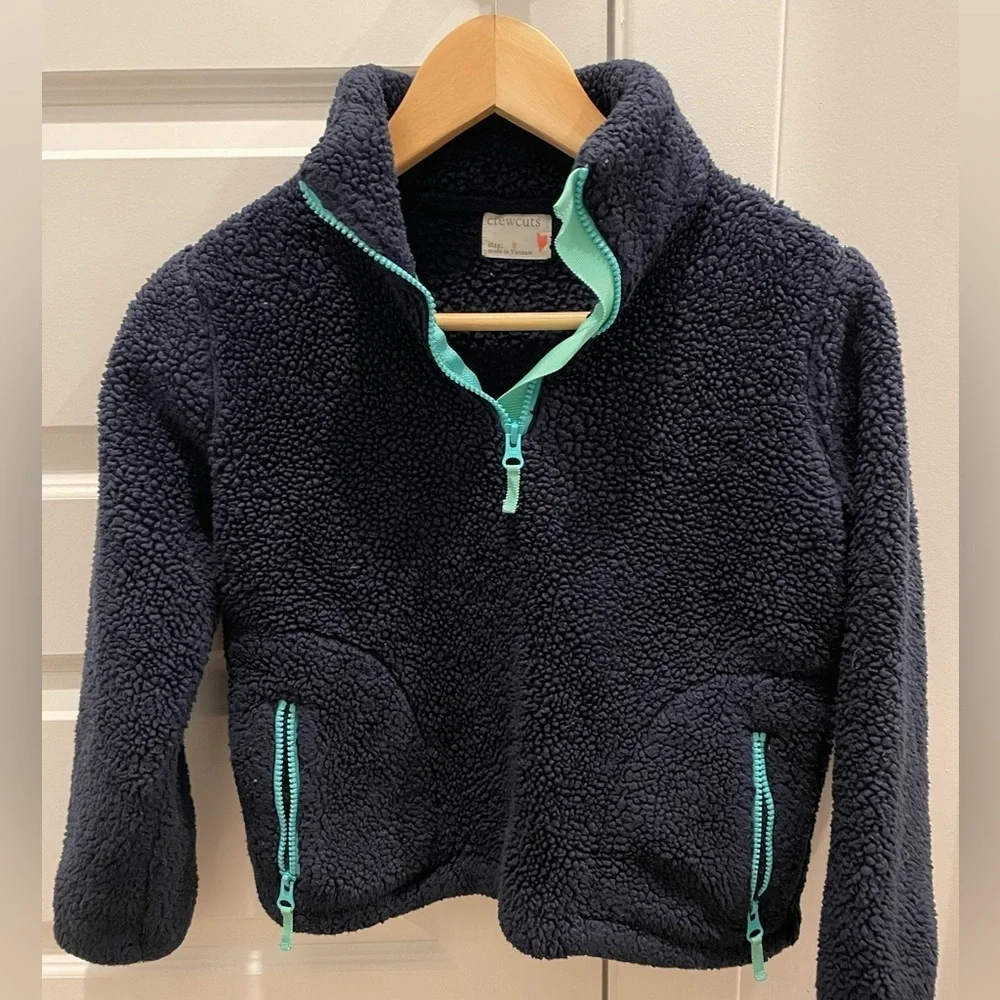 Crewcuts Kids Pullover Sherpa Fleece with zipper